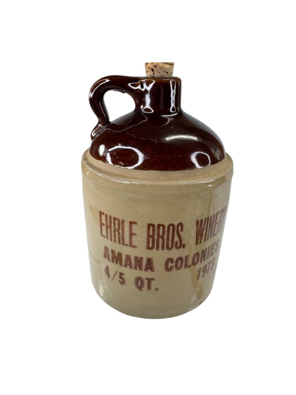 Ehrle Bros. Pottery Jug Handle & Cork 4/5 Qt 1973 Collectible Stoneware USA Vtg - Picture 13 of 13